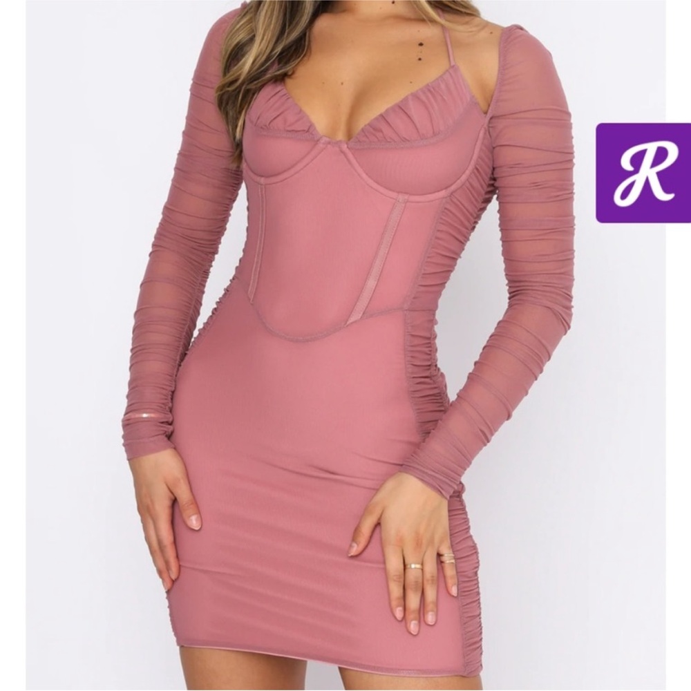 White Fox Boutique “Tough Choices” Mini Dress - Mauve XL NWT